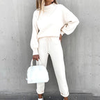 Heritage Atelier Luxe Lounge Exclusive Loungewear Set Balloon Sleeve Top Trousers