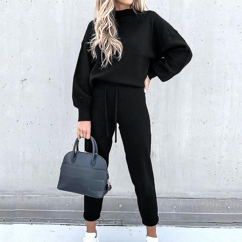 Heritage Atelier Luxe Lounge Exclusive Loungewear Set Balloon Sleeve Top Trousers